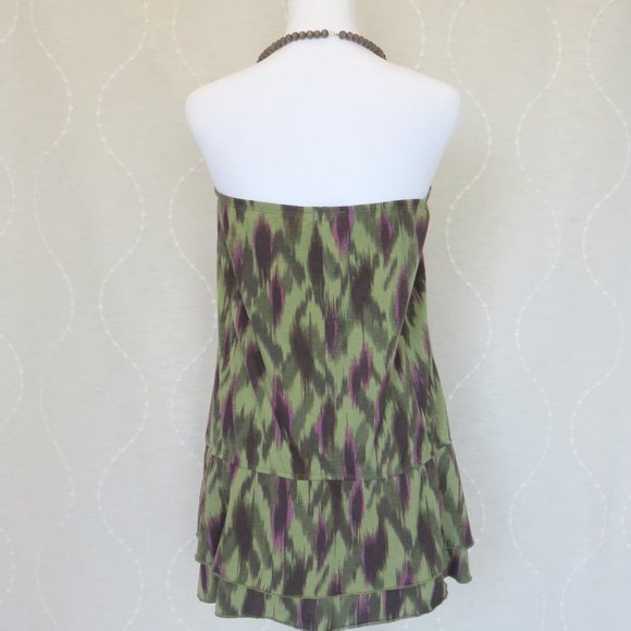 Green Summer Halter Tunic Top - Beaded Halter Top....525 - Picture 3 of 8
